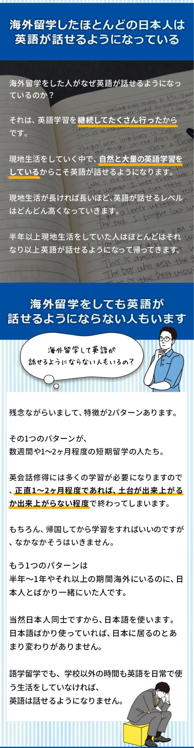 海外留学したほとんどの日本人は英語が話せるようになっている