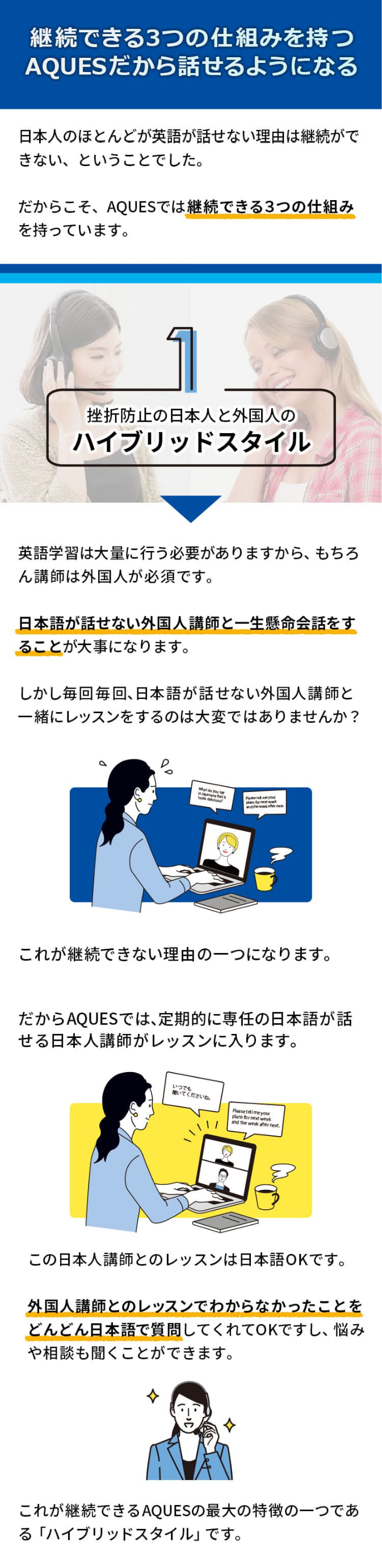１挫折防止の日本人と外国人のハイブリッドスタイル