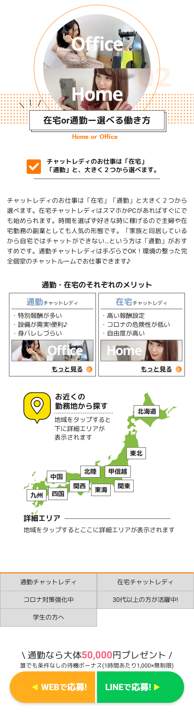 在宅or通勤ー選べる働き方