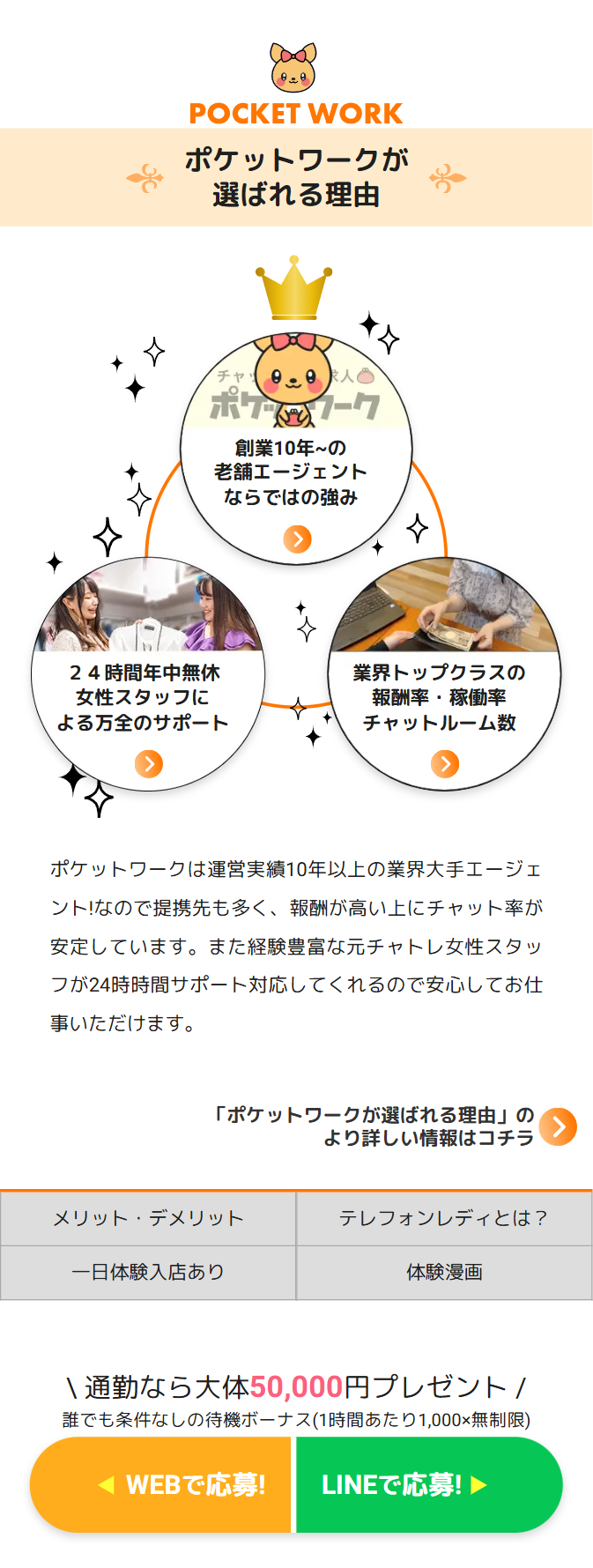 ポケットワークが選ばれる理由