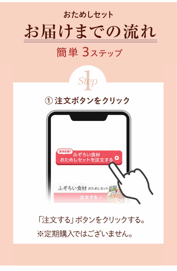 おためしセットお届けまでの流れ