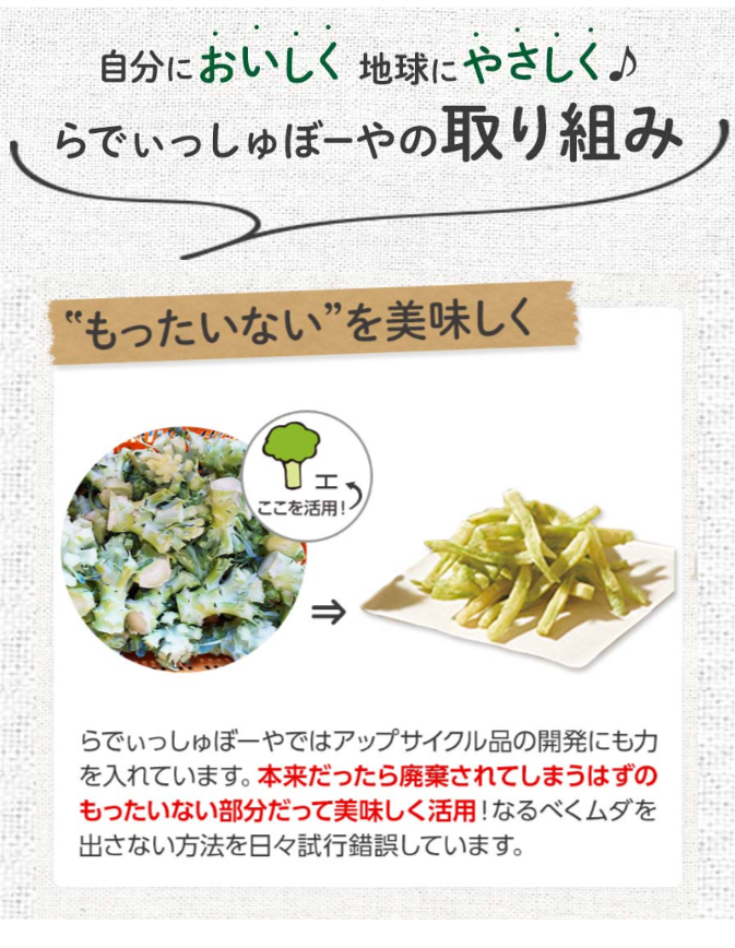 自分においしく地球にやさしく♪らでぃっしゅぼーやの取り組み