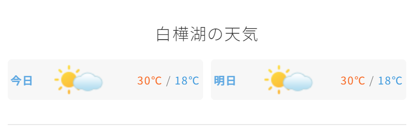 白樺湖の天気