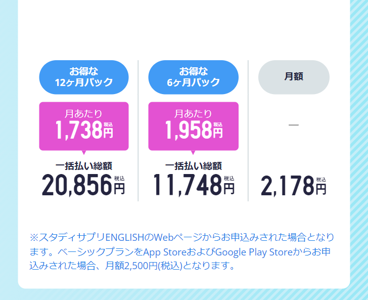 お得な12ヶ月パック