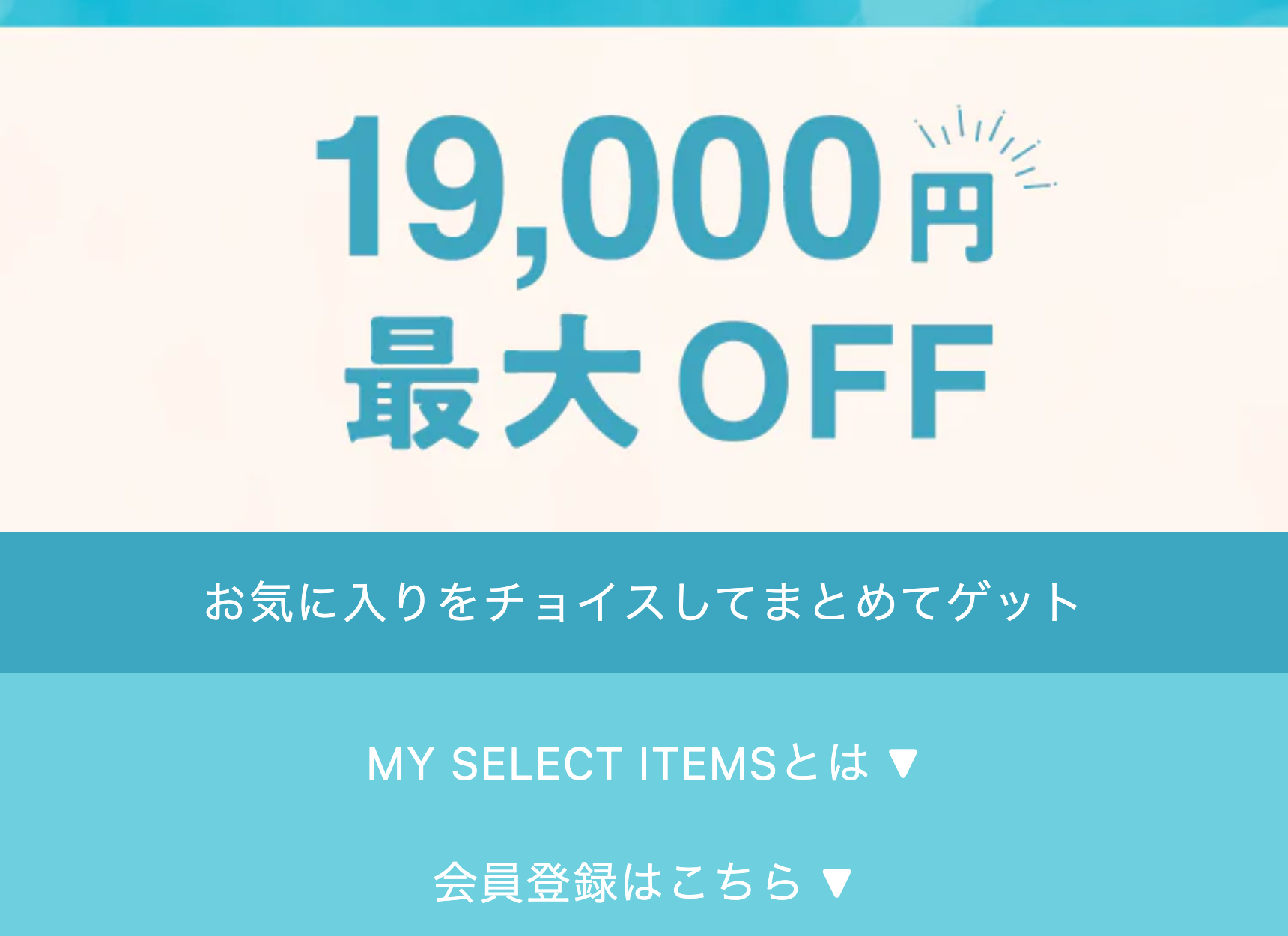 19,000円最大OFF