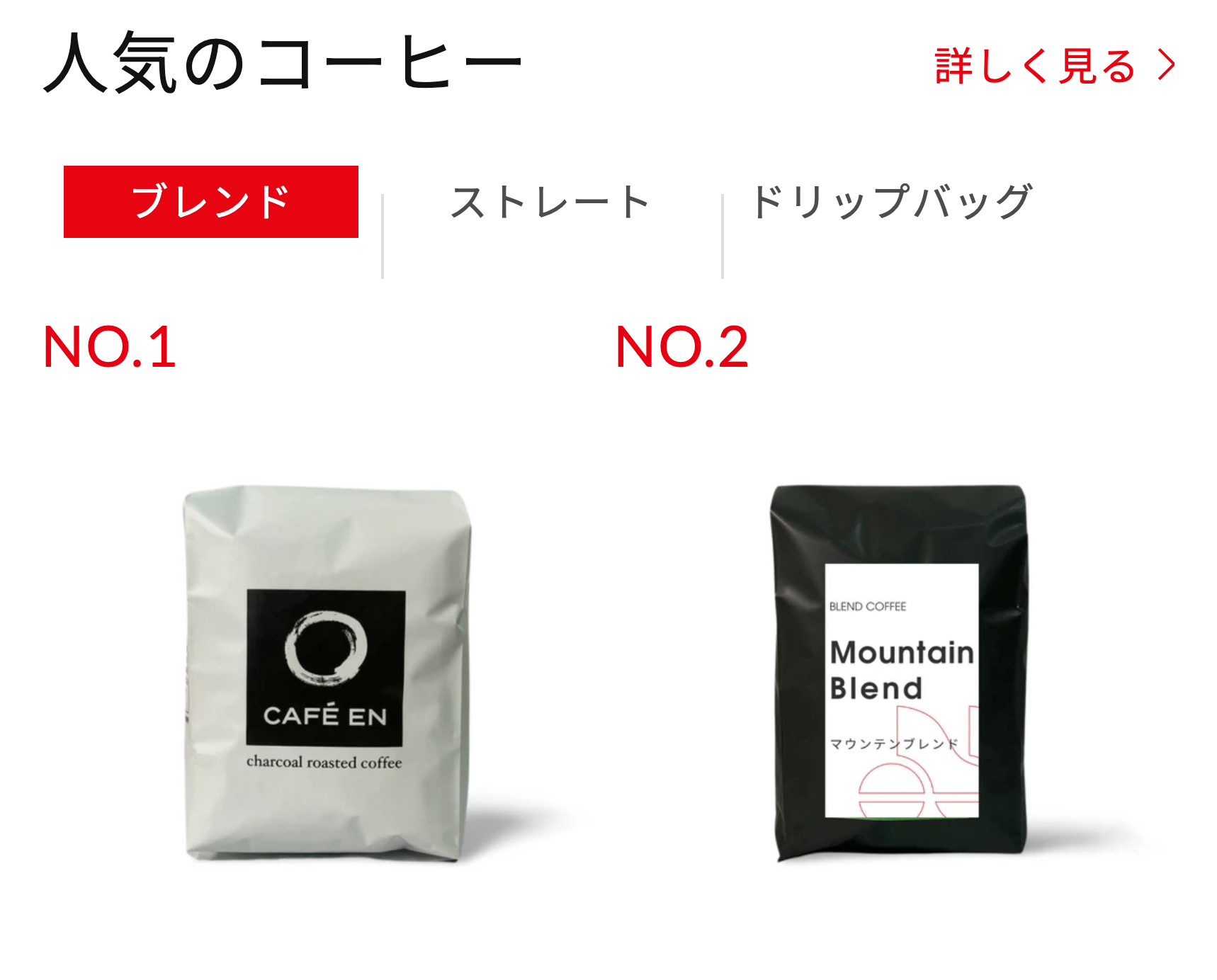 人気のコーヒー
