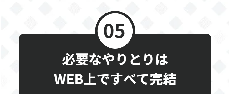 必要なやりとりはWEB上ですべて完結