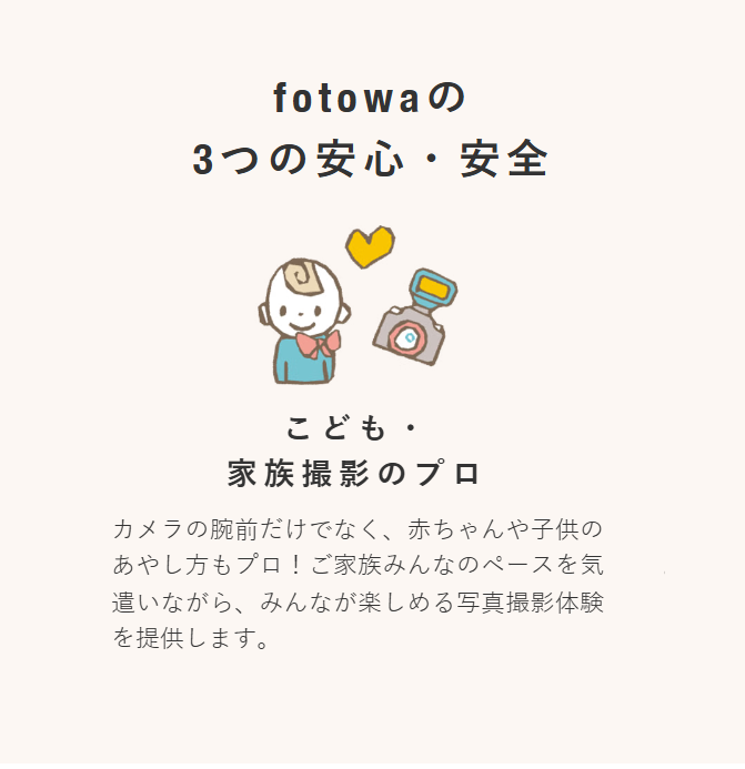 fotowaの3つの安心・安全