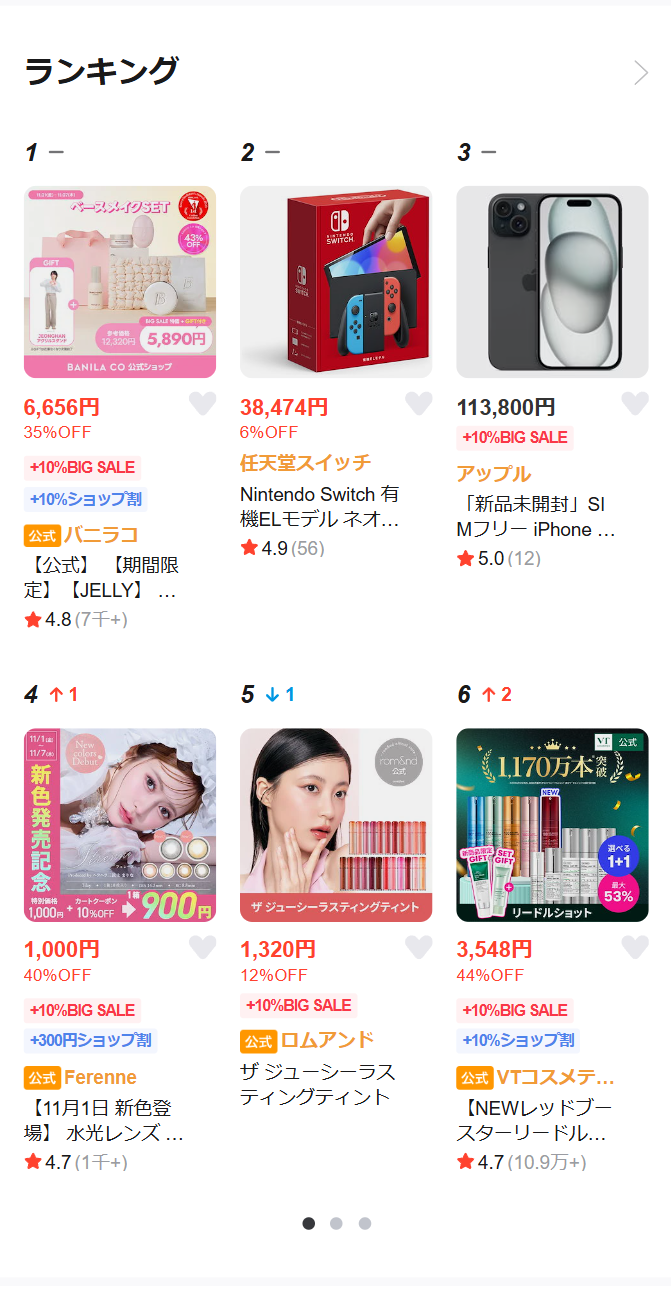 ランキング