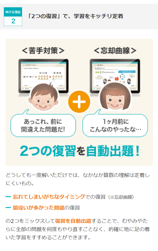 「2つの復習」で、学習をキッチリ定着